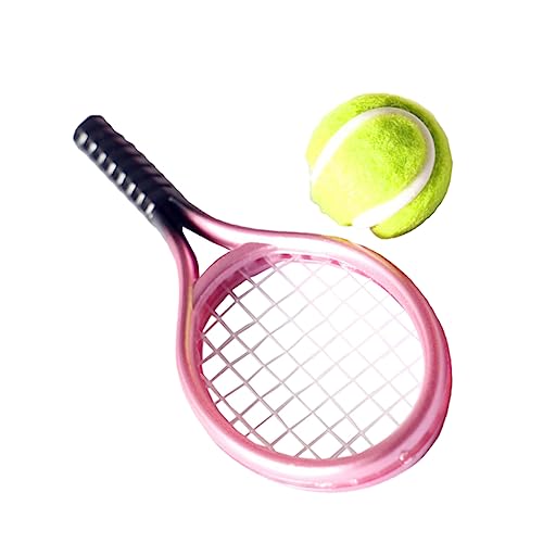 HANABASS 1 Set Tennisschläger Tennis Mini Tennisball Tennisschläger Und Ball Modell Mini Layout Dekor Mini Tennisschläger Ball Tennisschläger Modell Mini Zubehör Mini von HANABASS