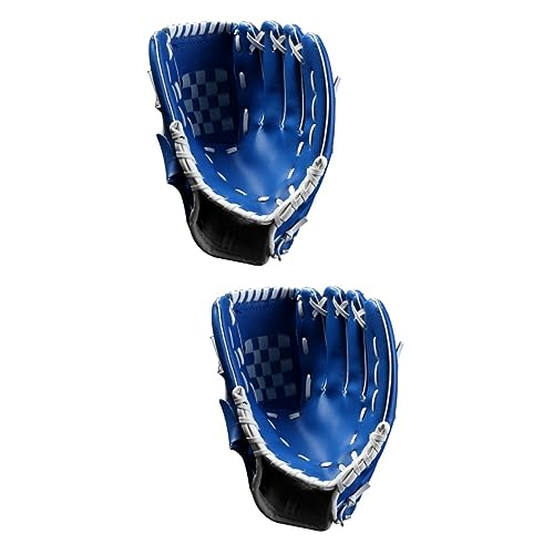 HANABASS 2 STK Softball-Handschuhe Außenfeld-Baseballhandschuhe Infield-Handschuh Baseball-Softball-Handschuh Feldhandschuh verdicken Infield Pitcher Sport-Infielder-Handschuh Blue von HANABASS