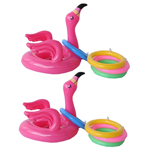 HANABASS 2 Sets Flamingo Zwinge Ring Wurfspiel Spielzeug Flamingo Wurf Ring Spielzeug Schönes Wurf Ting Spielzeug Outdoor Spielzeug Ring Wurf Spielzeug Wurf Ring Spielzubehör Wurf von HANABASS