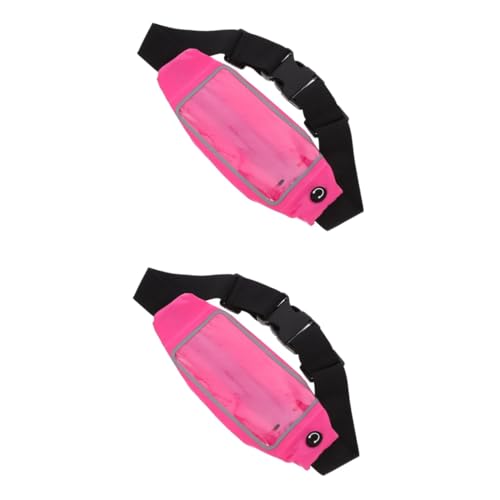 HANABASS 2 Stück Packung Lauf-touchscreen-hüfttasche Gürteltasche Tasche Für Die Taille Atmungsaktive Hüfttasche Laufende Taillentasche Outdoor-hüfttasche Bauchtasche Nylon Rosa von HANABASS