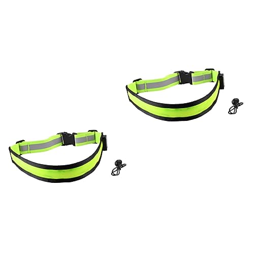 HANABASS 2St Leuchtender Gürtel Bund Blinkender Hüftgurt LED-Armband Reflective Tape reflektorbänder gut sichtbare Gürtel verstellbares reflektierendes PVC Green von HANABASS