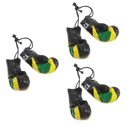 HANABASS 3 Paare Autospiegel-Boxhandschuh Miniatur-Boxhandschuh weihnachtsdeko Dekoration Weihnachten SIM dekoartikel eincremehilfe Boxhandschuh-Partydekorationen hängender Boxhandschuh PVC von HANABASS