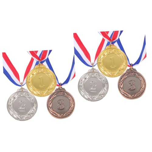 HANABASS 6 Stk sportliche Medaille dekorative medaille verschleißfeste Fußballmedaille 3 Trophäe sportspiele sport spiele Medaille aus Metall zarte Auszeichnungsmedaille Zinklegierung von HANABASS