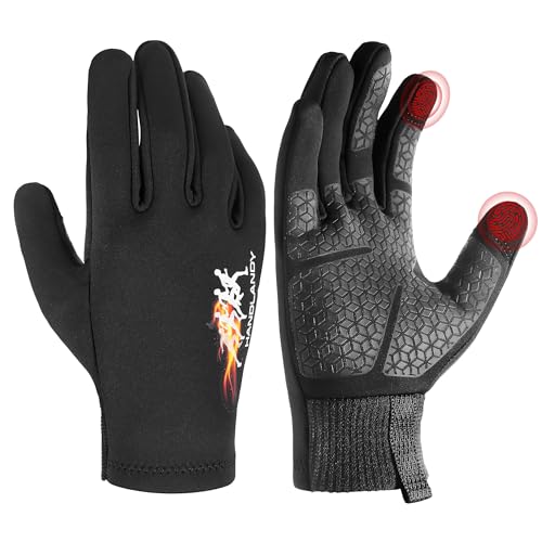 HANDLANDY Winter Laufhandschuhe für Männer Frauen, Thermal Liners Anti-Rutsch Touchscreen Handschuhe, Winddichte Kaltwetter Handschuhe für Radfahren Biking Sporting, S HANDLANDY Winter Laufhandschuhe für Männer Frauen, Thermal Liners Anti-Rutsch Touchscreen Handschuhe, Winddichte Kaltwetter Handschuhe für Radfahren Biking Sporting, S von HANDLANDY
