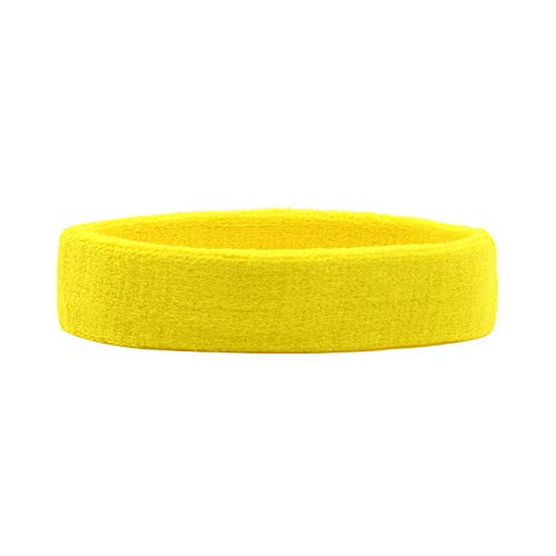 HANERDUN Sport Stirnband Damen Herren Schweißbänder Kopf Stirn Frottee Kopfband Sport für Laufen Fahrrad Joggen Tennis Fußball Gelb HANERDUN Sport Stirnband Damen Herren Schweißbänder Kopf Stirn Frottee Kopfband Sport für Laufen Fahrrad Joggen Tennis Fußball Gelb von HANERDUN