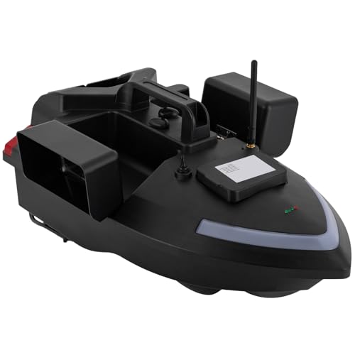 Futterboot Angeln mit GPS und LED-Licht, Fischerköderboot mit 12000mah Batterien, 500m Fernbedienung RC Angeln Köderboot 2kg Ladetrichter von HANGKAI