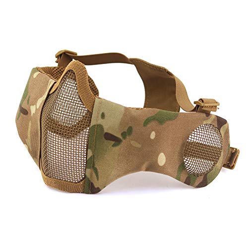 HANSTRONG GEAR H World EU Tactical Airsoft Metal Mesh Atmungsaktive Schutzmaske mit Ohrabdeckung (MC) von HANSTRONG GEAR