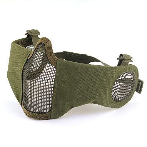HANSTRONG GEAR H World EU Tactical Airsoft Metal Mesh Breathable Protective Half Face Mask with Ear Cover OD HANSTRONG GEAR H World EU Tactical Airsoft Metal Mesh Breathable Protective Half Face Mask with Ear Cover OD von HANSTRONG GEAR