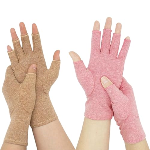 Grace and ABEL Compression Gloves, Fingerless Compression Gloves, Compression Gloves for Arthritis (2PCS-E,L) von HANYILI