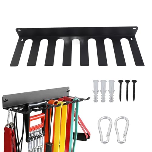 HAOHIZE Fitnessstudio-Organizer-Rack, 8 Haken, Fitnessstudio-Organisation, Fitnessstudio-Wandaufbewahrungsregal, Heim-Fitnessstudio-Organizer, vielseitiges von HAOHIZE