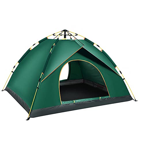 Camping-Klappzelt, vollautomatisch, für 3–4 Personen, Strand, einfaches, schnell zu öffnendes Doppel-Sonnenschutz- und regenfestes Camping,Grün von HAONIY