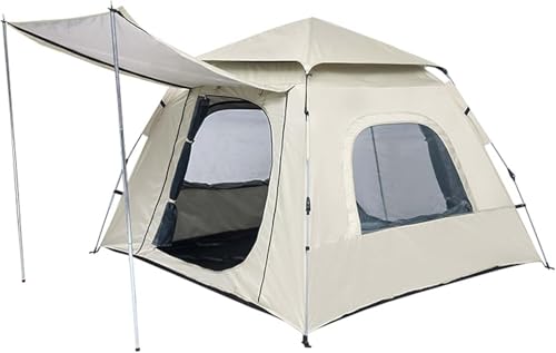 Camping-Kuppelzelt für 2–4 Personen, automatisches Pop-Up-Familienzelt, tragbar, wasserdicht, Rucksackzelt mit Tragetasche und Zeltfoyer, Reisen im Freien, 210 x 210 x 150 cm von HAONIY