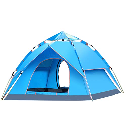 Instant-Pop-Up-Zelt für 3–4 Personen, automatisches Zelt, Kuppelzelt, doppellagig, wasserdicht, Familienzelt zum Wandern, Rucksackreisen, Strand, Instant-Pop-Up-Zelt von HAONIY