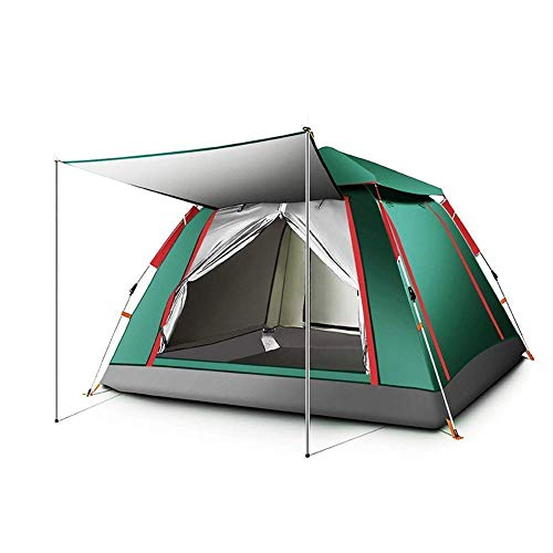 Thermoisoliertes Outdoor-Campingzelt 3-4 Personen Automatisches Zelt Dickes regenfestes Campingzelt, Mit Festival-Essential, Kuppelzelt, 100% wasserdicht, 240 * 240 * 154 cm von HAONIY