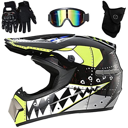 HAOXU Motocross Helmet Full Face MTB Helmet Off-Road Electric Dirt Bike Motorcycle/Mountain Bike Helmet with Goggles Gloves Face Shield HAOXU Motocross Helmet Full Face MTB Helmet Off-Road Electric Dirt Bike Motorcycle/Mountain Bike Helmet with Goggles Gloves Face Shield von FOXCUP