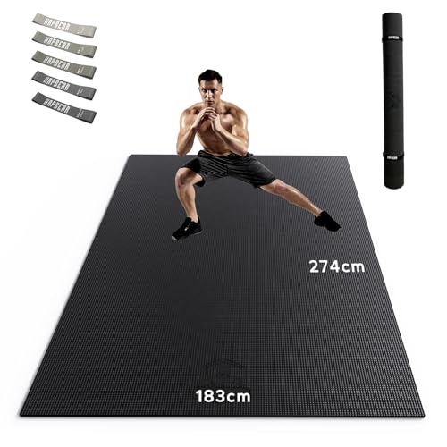 HAPBEAR Extra Groß Breit Sportmatte Fitnessmatte Gymnastikmatte rutschfest-Yogamatte 274m x 183cm x 8mm Dicke, Hoher Dichte Ultra Haltbar PVC,Trainingsmatten mit Fitnessbänder, Schuhfreundlich-06 HAPBEAR Extra Groß Breit Sportmatte Fitnessmatte Gymnastikmatte rutschfest-Yogamatte 274m x 183cm x 8mm Dicke, Hoher Dichte Ultra Haltbar PVC,Trainingsmatten mit Fitnessbänder, Schuhfreundlich-06 von HAPBEAR