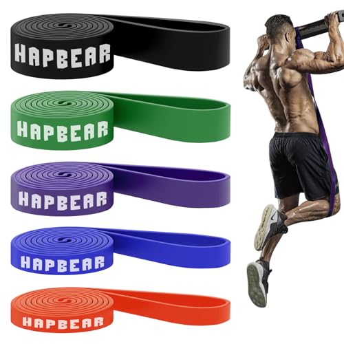 HAPBEAR Resistance Bands - Fitnessbänder Widerstandsbänder Set 5 - Pull up Band & Klimmzugband Für Krafttraining, Training, Stretching, Physikalische Therapie, Muskeltraining (30-250LBS)-07 von HAPBEAR