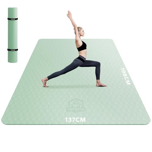 HAPBEAR Yogamatte XXL- Extra Groß Breit Yoga Matte, Sportmatte Fitnessmatte Rutschfest 198cm x137cm x6mm Dicke,Ultra Haltbar, Gymnastikmatte für Pilates, Gym, Zuhause, Workout HAPBEAR Yogamatte XXL- Extra Groß Breit Yoga Matte, Sportmatte Fitnessmatte Rutschfest 198cm x137cm x6mm Dicke,Ultra Haltbar, Gymnastikmatte für Pilates, Gym, Zuhause, Workout von HAPBEAR