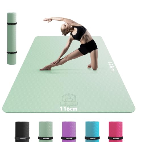 HAPBEAR Yogamatte XXL- Extra Groß Breit Yoga Matte, TPE Sportmatte Fitnessmatte rutschfest 183cm x122cmx6mm Dicke,Ultra Haltbar, Gymnastikmatte für Pilates, Gym, Zuhause, Workout- Grün HAPBEAR Yogamatte XXL- Extra Groß Breit Yoga Matte, TPE Sportmatte Fitnessmatte rutschfest 183cm x122cmx6mm Dicke,Ultra Haltbar, Gymnastikmatte für Pilates, Gym, Zuhause, Workout- Grün von HAPBEAR