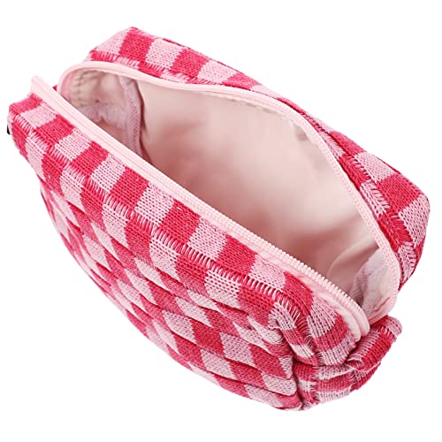 2St Kosmetiktasche Storage Bags aufbewahrungstüten sup zubehör Tasche kosmetikbeutel Kariertes Stiftetui Outdoor-Kulturtasche persönliche Waschtasche Kulturbeutel Stoff Rosa HAPINARY von HAPINARY