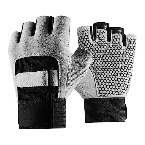 HAPINARY 1 Paar rutschfeste Halbfinger Handschuhe Für Outdoor Aktivitäten Atmungsaktiv Und Stoßfest Fitness Und Training Handschuhe Für Herren Und Damen Grau Größe M von HAPINARY