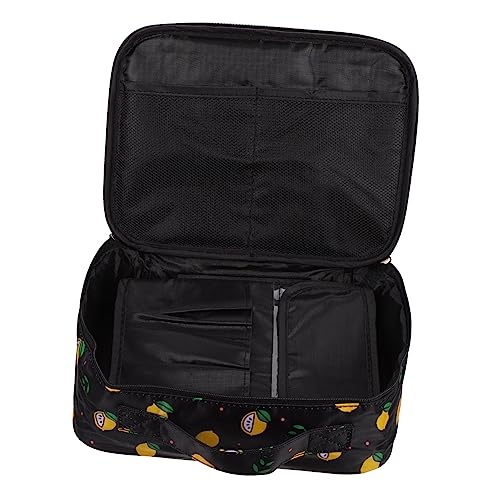 HAPINARY 1Stk Kulturbeutel kosmetische Aufbewahrungstasche Kosmetikkoffer für Handtasche Kosmetiktasche Portable Make-up-Organizer Reisetasche mit großem Fassungsvermögen Polyester Black von HAPINARY