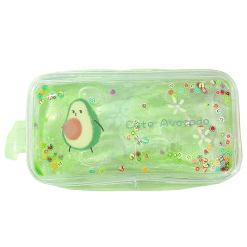 HAPINARY 1stk Avocado-Kosmetiktasche wasserdichte Handyhülle Reise-Make-up-Koffer Klare Reise-kulturtasche Kulturbeutel Reise-Kosmetiktasche Aufbewahrungstasche Flüssiger Treibsand Green von HAPINARY