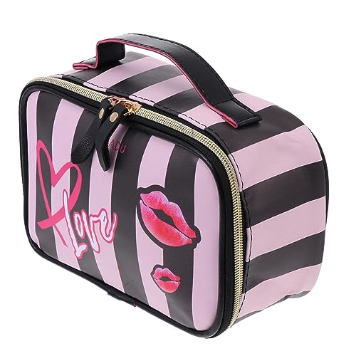 HAPINARY 1stk Make-up-kulturbeutel Tragbare Kosmetiktasche Make-up-Reisetasche Make-up-Tasche Für Die Braut Damen Aufbewahrungstasche Taschen Frauen Bausatz Reisen Fanny Black Polyester von HAPINARY