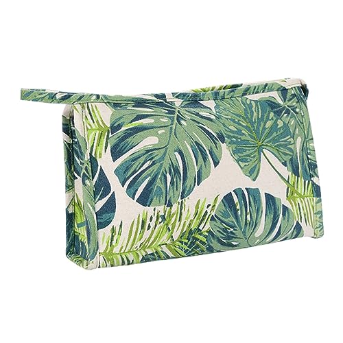 HAPINARY Elegante Tropische Monstera Reise-kulturtasche Kosmetik- Und Toilettenartikel-organizer Kompakte Canvas-tasche von HAPINARY