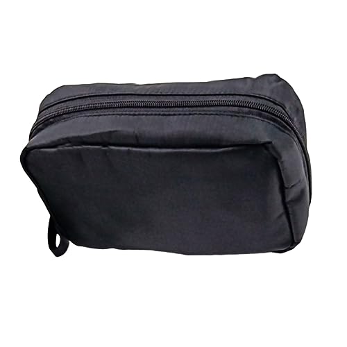 HAPINARY Tragbare Kosmetiktasche Für Damen Kleine Reise Make Up Tasche Kosmetik Organizer Für Toilettenartikel Schwarz Und Rot von HAPINARY