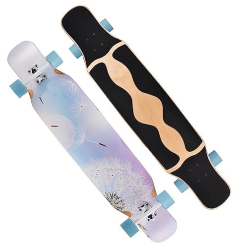 46 Zoll Longboards für Jungen Mädchen, Skateboard Erwachsene Drop Durch Komplett Board Cruiser 8 Ebenen Ahornholz Deck Longboard Skateboards für Kinder Erwachsene Anfänger (Color : C) von HAQMG