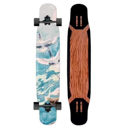 46 Zoll Pro Complete Longboard Skateboards Cruiser Double Kick Concave Longboards für Mädchen Jungen, Skateboard Deck für Kinder Erwachsene Anfänger Extremsport (Color : Style G) von HAQMG