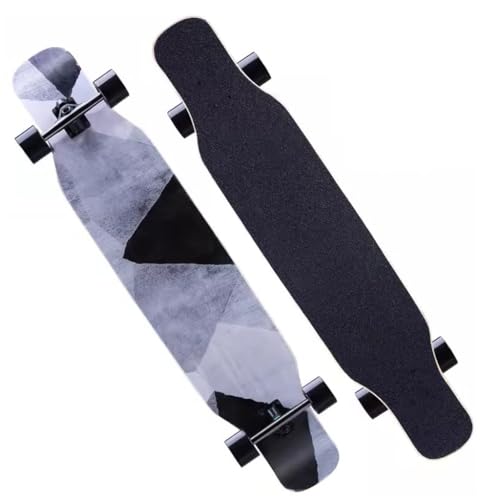 46 Zoll Skateboard Deck Cruiser Longboard Drop Durch Longboards für Jungen Mädchen 8 Ebenen Ahornholz Long Boards Skateboards für Kinder Erwachsene Anfänger (Color : Style A) von HAQMG