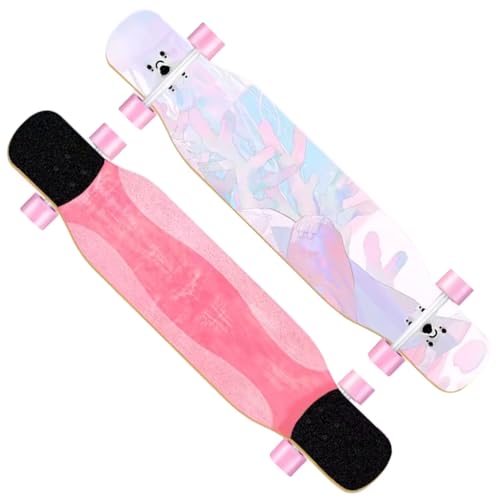 Longboard für Kinder Erwachsene Anfänger, Skateboard Longboards für Jungen Mädchen und Teenager, Longboard Komplettes Skateboard Surfskate für Downhill-Tanzen, Free-Style (Color : A) von HAQMG
