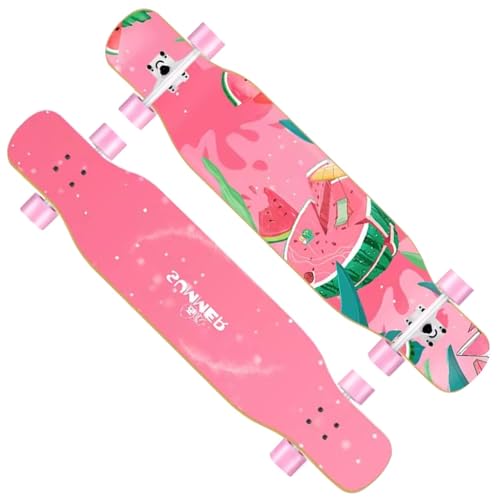 Longboard für Kinder Erwachsene Anfänger, Skateboard Longboards für Jungen Mädchen und Teenager, Longboard Komplettes Skateboard Surfskate für Downhill-Tanzen, Free-Style (Color : E) von HAQMG