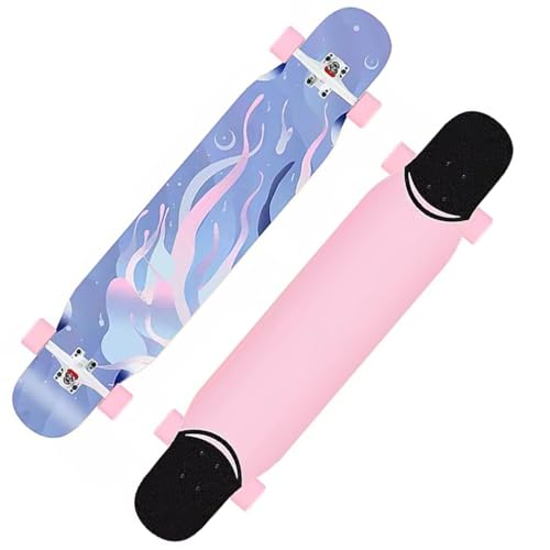 Skateboard Mädchen 44" Skateboards Erwachsene Longboards für Jungen, Pro Longboard Kinder für Anfänger, Longboard Skateboard für Cruising, Free Style, Downhill und Tanzen (Color : C) von HAQMG