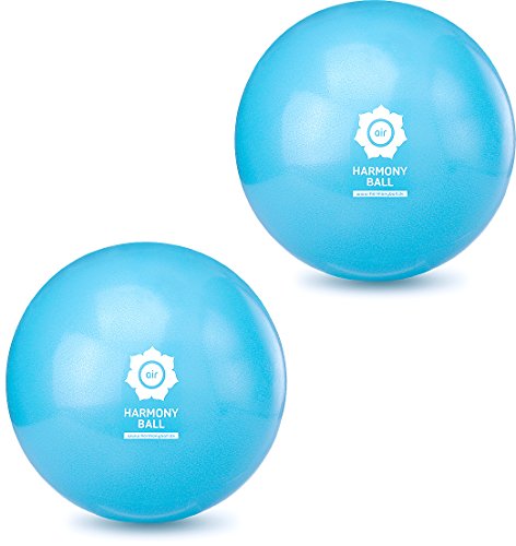 HARMONY BALL Pilatesball & Gymnastikball in 18 cm, 23 cm oder 28 cm ohne Phthalate/aufblasbar und berstsicher | unterschiedliche Größen und Sets (2 x Aquablau, 18 cm) von HARMONY BALL