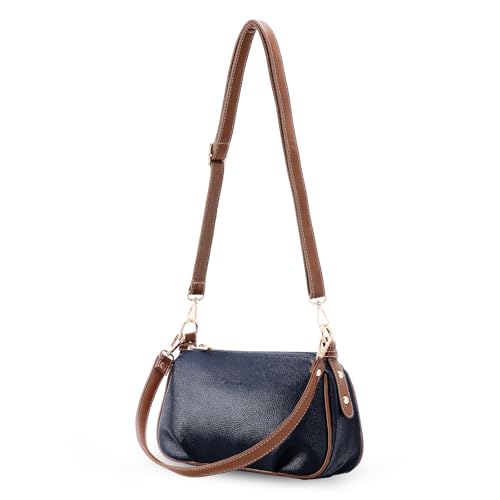 HAWEE Damen Handy Umhängetasche Weiches PU-Leder Klein Crossbody Bag Mode Handytasche Zum Umhängen Elegant Schultertasche Geldbörse mit 2 Schultergurten für Arbeit Partys Alltag Shopping, Blau HAWEE Damen Handy Umhängetasche Weiches PU-Leder Klein Crossbody Bag Mode Handytasche Zum Umhängen Elegant Schultertasche Geldbörse mit 2 Schultergurten für Arbeit Partys Alltag Shopping, Blau von HAWEE