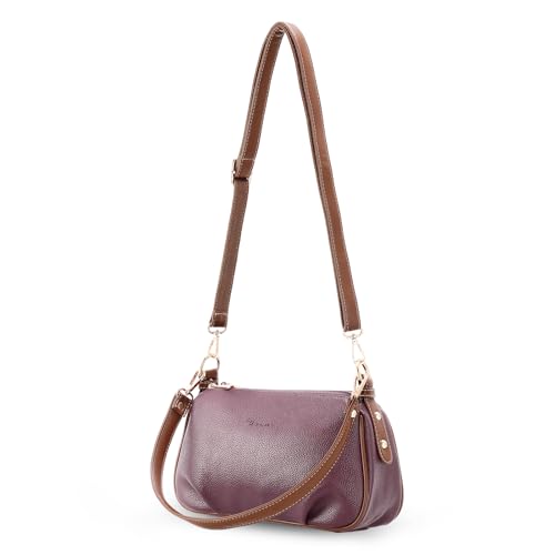 HAWEE Damen Handy Umhängetasche Weiches PU-Leder Klein Crossbody Bag Mode Handytasche Zum Umhängen Elegant Schultertasche Geldbörse mit 2 Schultergurten für Arbeit Partys Alltag Shopping, Lila HAWEE Damen Handy Umhängetasche Weiches PU-Leder Klein Crossbody Bag Mode Handytasche Zum Umhängen Elegant Schultertasche Geldbörse mit 2 Schultergurten für Arbeit Partys Alltag Shopping, Lila von HAWEE