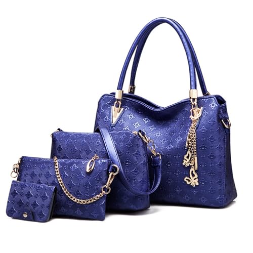 HAWEE Damen Handtaschen Set Elegant Shopper Schultertasche PU-Leder Handtasche Kleine Umhängetasche Handy Geldbörse Kartenhalter 4-teiliges Set HAWEE Damen Handtaschen Set Elegant Shopper Schultertasche PU-Leder Handtasche Kleine Umhängetasche Handy Geldbörse Kartenhalter 4-teiliges Set von HAWEE