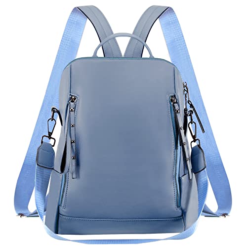 HAWEE Damen Rucksack Weiches PU Leder Schulrucksack Anti-Diebstahl Tagesrucksack Elegant Schultertasche Wasserdicht Cityrucksack mit Schultergurt Daypack für Arbeit Reisen Einkaufen Alltag, Blau HAWEE Damen Rucksack Weiches PU Leder Schulrucksack Anti-Diebstahl Tagesrucksack Elegant Schultertasche Wasserdicht Cityrucksack mit Schultergurt Daypack für Arbeit Reisen Einkaufen Alltag, Blau von HAWEE