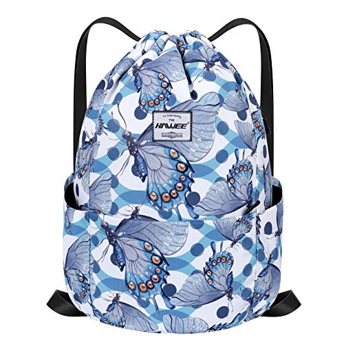 HAWEE Wasserdicht Kordelzug Rucksack mit Innentasche Groß Turnbeutel Kordelzug Tagesrucksack Tunnelzug Tasche Sporttasche Unisex für Frauen Männer Reise Alltag Outdoor Yoga Schule Strand Schwimmen HAWEE Wasserdicht Kordelzug Rucksack mit Innentasche Groß Turnbeutel Kordelzug Tagesrucksack Tunnelzug Tasche Sporttasche Unisex für Frauen Männer Reise Alltag Outdoor Yoga Schule Strand Schwimmen von HAWEE