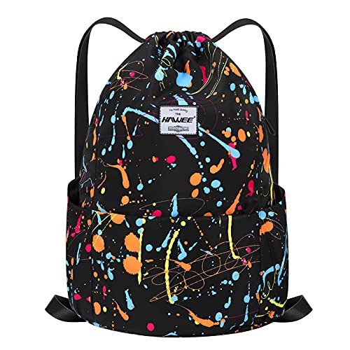 HAWEE Wasserdicht Kordelzug Rucksack mit Innentasche Groß Turnbeutel Kordelzug Tagesrucksack Tunnelzug Tasche Sporttasche Unisex für Frauen Männer Reise Alltag Outdoor Yoga Schule Strand Schwimmen HAWEE Wasserdicht Kordelzug Rucksack mit Innentasche Groß Turnbeutel Kordelzug Tagesrucksack Tunnelzug Tasche Sporttasche Unisex für Frauen Männer Reise Alltag Outdoor Yoga Schule Strand Schwimmen von HAWEE