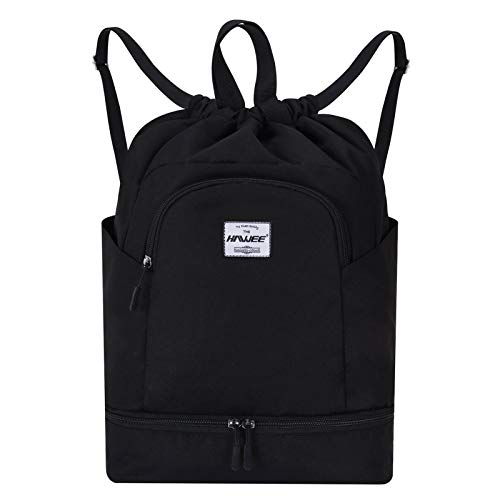 HAWEE Wasserdicht Kordelzug Rucksack mit Innentasche Groß Turnbeutel Kordelzug Tagesrucksack Tunnelzug Tasche Sporttasche Unisex für Frauen Männer Reise Alltag Schule Outdoor Yoga Schwimmen Strand HAWEE Wasserdicht Kordelzug Rucksack mit Innentasche Groß Turnbeutel Kordelzug Tagesrucksack Tunnelzug Tasche Sporttasche Unisex für Frauen Männer Reise Alltag Schule Outdoor Yoga Schwimmen Strand von HAWEE