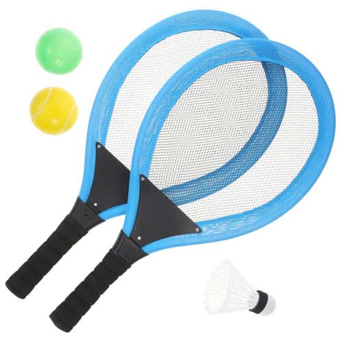 HAWILLOSCH 2 1 Strandschläger Spielzeug Für Kinder Outdoor Sport Set Mit 2 Schlägern 1 Tennisball 1 Badmintonball Und 1 Ozeanball Ideal Für Strand Und Freizeitaktivitäten von HAWILLOSCH