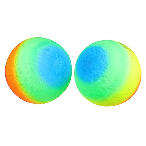 HAWILLOSCH 2 Stück Kinderflatterball 16 cm PVC Aufblasbarer Ball Für Draußen Regenbogenfarbenes Ballspielzeug Für Kinder Ideal Für Sommer Und Outdoor Aktivitäten von HAWILLOSCH