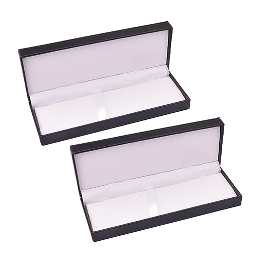 HAWILLOSCH 2 Stück Pu Leder Stiftbox Schwarz Modische Tragbare Schreibwarenbox Für Unternehmen Elegante Geschenkboxen Mit Deckel Für Stifte Und Büromaterialien von HAWILLOSCH