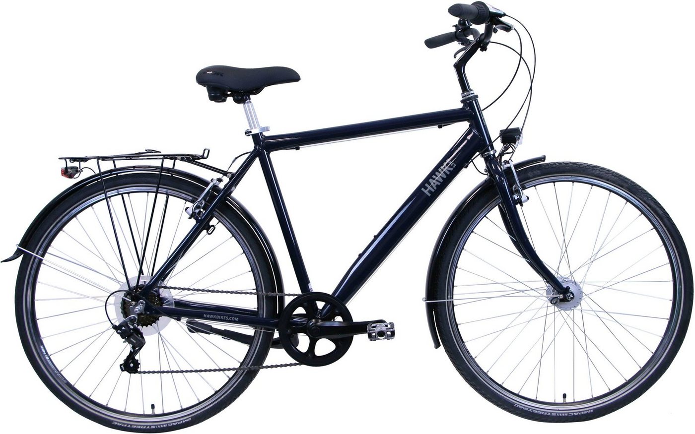 HAWK Bikes Cityrad HAWK CITYTREK EASY BLUE GENT, 7 Gang Shimano Tourney Schaltwerk, Kettenschaltung, für Damen und Herren, Kettenschaltung von HAWK Bikes