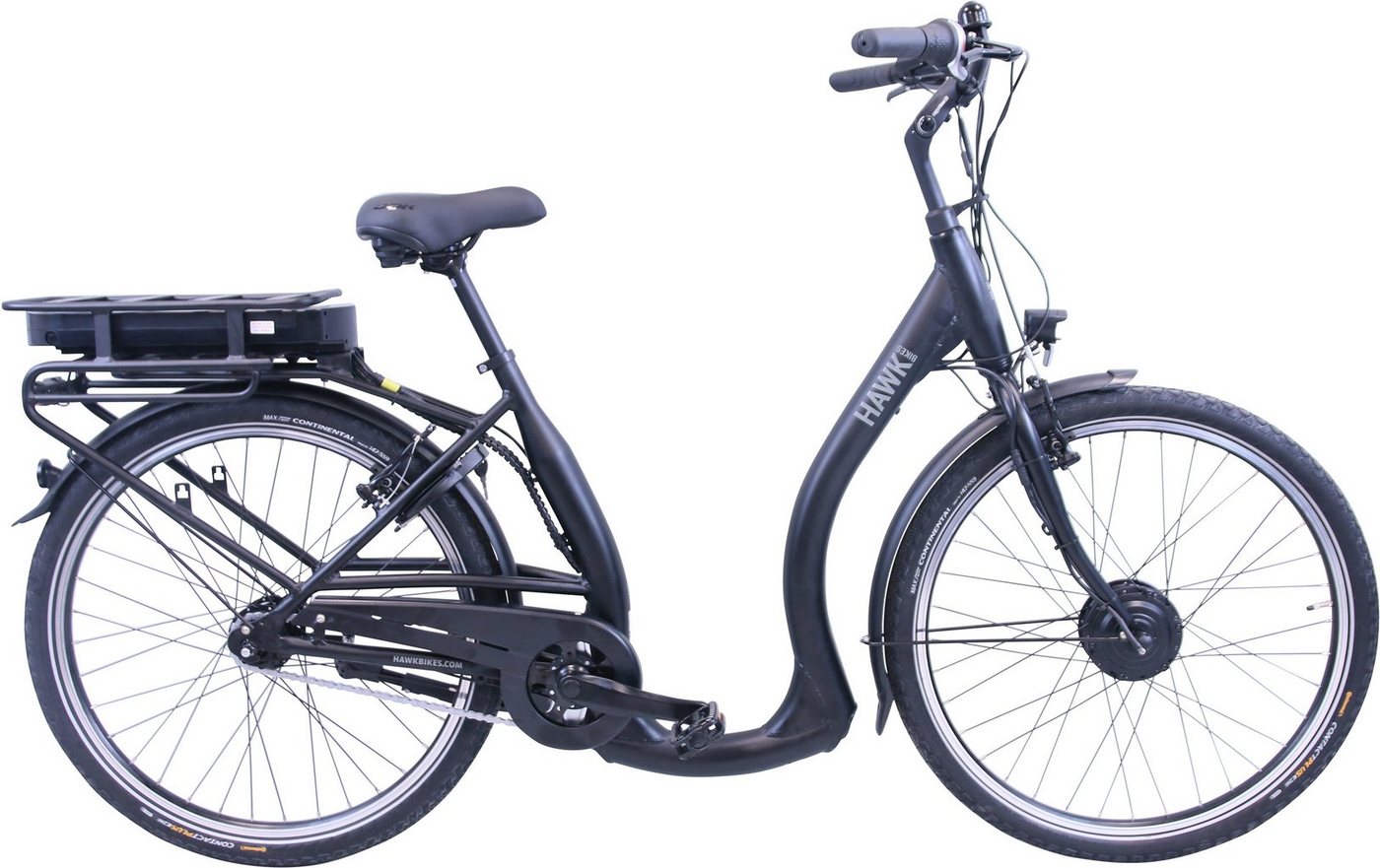 HAWK Bikes E-Bike HAWK eCity Comfort, 7 Gang Shimano Nexus 7-Gang Schaltwerk, Nabenschaltung, Frontmotor, 468 Wh Akku, Pedelec, Elektrofahrrad für Damen u. Herren, Cityrad von HAWK Bikes