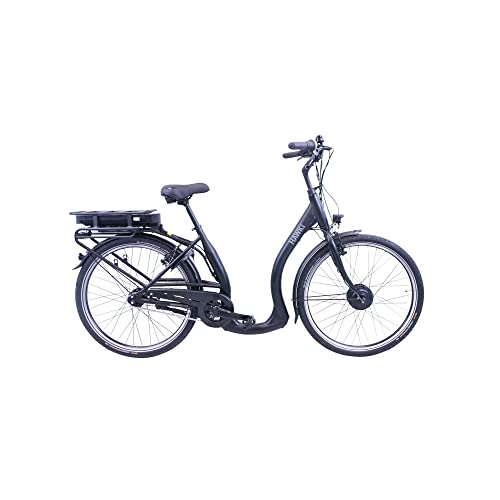 HAWK eCity Comfort E-Bike Herren & Damen 250W I Fahrrad mit Aluminiumrahmen I E Bike Herren 26 Zoll mit tiefem Einstieg Shimano 7 Gang Nabenschaltung von HAWK